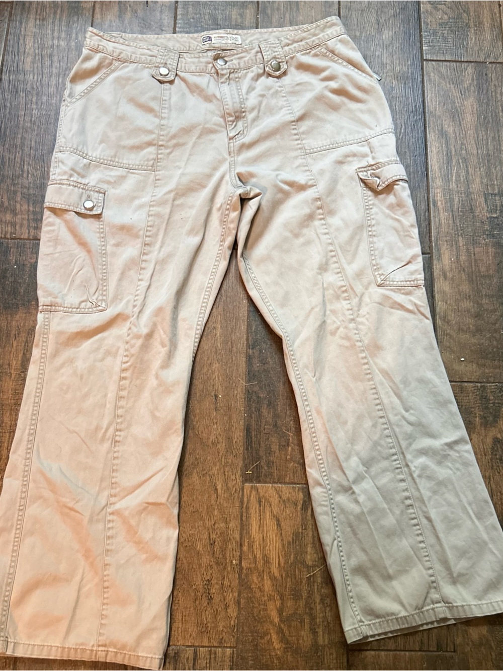 Faded Glory Light Tan Cargo Pants with Side Pockets